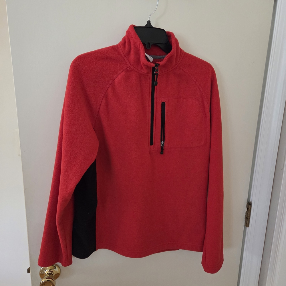 Red Quarter-Zip Fleece Pullover